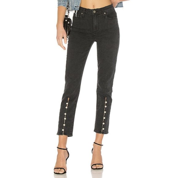 PAIGE Julia High Straight Mother of Pearl Jeans 25 - Picture 3 of 9